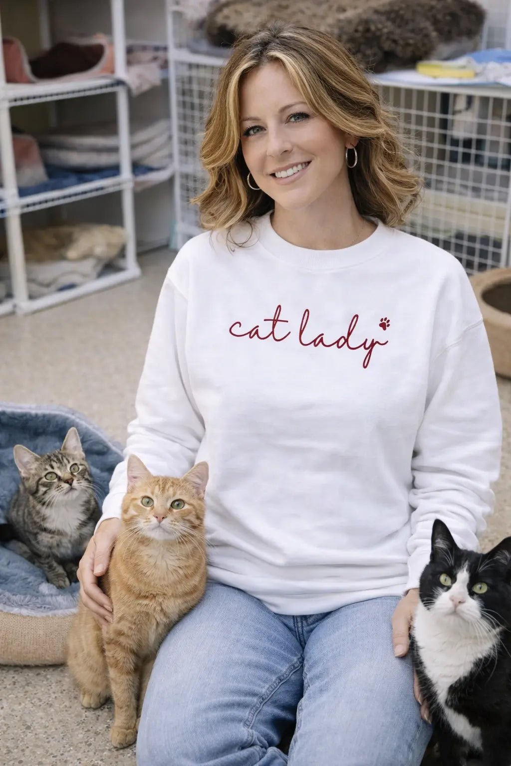 Cat Lady Crew Sweatshirt TP